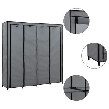 vidaXL Kledingkast met 4 vakken 175x45x170 cm grijs, Verzenden, Nieuw