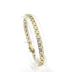 Gouden gourmet schakelarmband, Sieraden, Tassen en Uiterlijk, Armbanden, Ophalen of Verzenden, Gebruikt, Overige kleuren, Goud