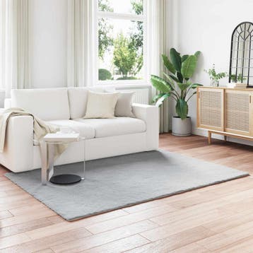 vidaXL Antislip vloerkleed van imitatie konijnenbont OLITE, Verzenden, Nieuw, Grijs