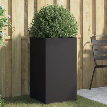 vidaXL Plantenbak 42x38x75 cm staal zwart, Verzenden, Minder dan 60 cm, Nieuw, Metaal