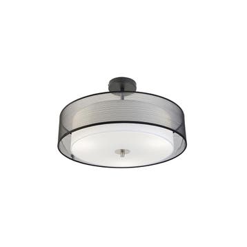 Smart plafondlamp zwart met wit 50 cm incl. 3 Wifi A60 -, Verzenden, Nieuw