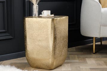 Design bijzettafel UNIT 45cm goud gehamerd handgemaakt, Ophalen of Verzenden, Nieuw