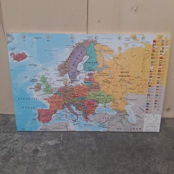 OUTLET - Prikbord Europakaart 60x90 cm - kurk op multiplex, Ophalen of Verzenden, Nieuw