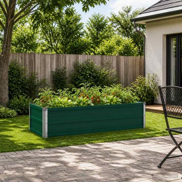 vidaXL Verhoogd Tuinbed Groen 100 x 40 x 24 cm koudgewalst, Minder dan 30 cm, Verzenden, Minder dan 60 cm, Nieuw