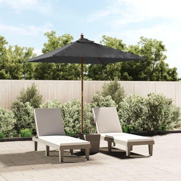 vidaXL Parasol met houten paal 198x198x231 cm, Tuin en Terras, Parasols, Verzenden, Nieuw, 1 tot 2 meter
