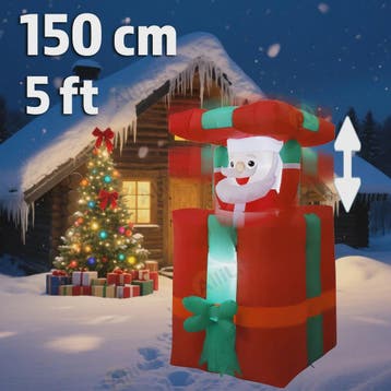 Opblaasbare Kerstman 1.5M - Feestelijke Tuindecoratie met LE, Verzenden, Nieuw