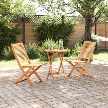 vidaXL Vouw Bistro Set 3 st Bruin Massief Acaciahout, Verzenden, Nieuw, 3 zitplaatsen