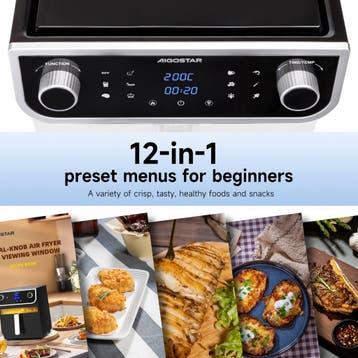 Airfryer XXL - heteluchtfriteuse - 8L - Zwart - Aigostar, Verzenden, Zo goed als nieuw