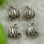 6 x Tibetaans zilveren pompoenen 10mm (Halloween bedels), Ophalen of Verzenden, Nieuw, Kraal