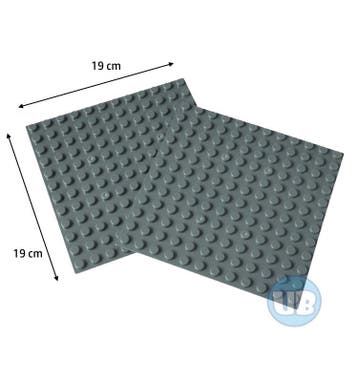 Bouwplaat grijs - 19 x 19 cm - 2 stuks, Verzenden, Nieuw