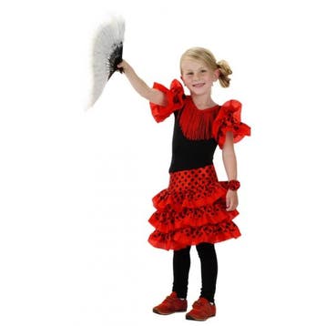 Spaans jurkje rood voor meisjes - Spaanse kleding, Kinderen en Baby's, Ophalen of Verzenden, Nieuw