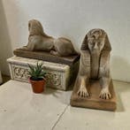 sculptuur, 2 Sfingi - 16 cm - Gegoten steen