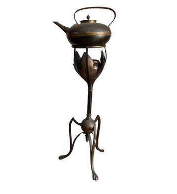 Waterkoker op standaard en brander - Metaal