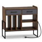 LIVSK Platenspelerstandaard - Vintage Charm - 3 Open Vakken, Huis en Inrichting, Kasten | Vitrinekasten, Verzenden, Nieuw