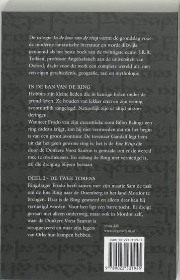 De twee torens / In de ban van de ring / 2 9789022531945, Verzenden, Gelezen, J.R.R. Tolkien