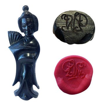 Exquisite Antique Figural Wax Seal Stamp – Carved Wooden