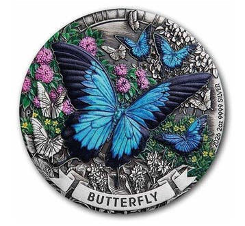 Australië. 2 Dollars 2026 – Butterfly – 2 oz Silver Coin –