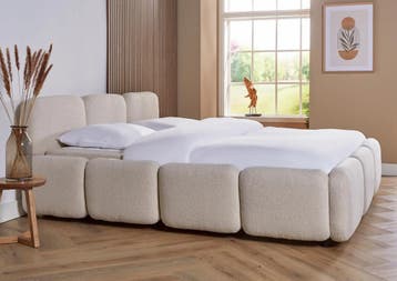 ACTIE! Bedframe Valencia 160 200 Beige, Verzenden, Beige, 200 cm, Modern