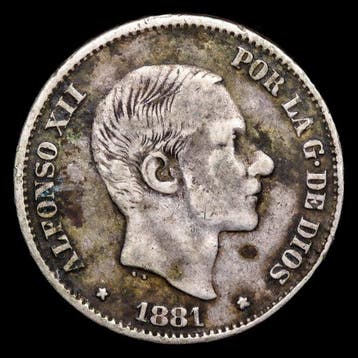 Spanje. Alfonso XII. 50 Centimos de Peso 1881 - Filipinas