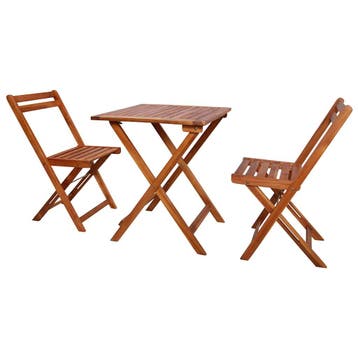 vidaXL 3-delige Bistroset inklapbaar massief acaciahout, Tuin en Terras, Verzenden, Nieuw, Hout
