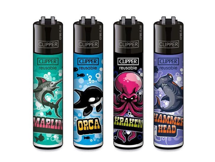 Clipper aansteker - Ocean life - CP11 (4 stuks), Verzamelen, Rookartikelen, Aanstekers en Luciferdoosjes, Nieuw, Verzenden