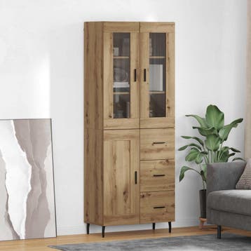 vidaXL buffetkast 2 pcs Artisan Eiken 69,5 x 34 x 180 cm, Minder dan 50 cm, Verzenden, Nieuw, Minder dan 100 cm