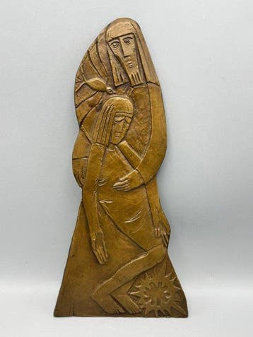 Plaque - De Barmhartige Samaritaan - 36 cm - 1,2 kg - Brons, Antiek en Kunst, Antiek | Boeken en Bijbels