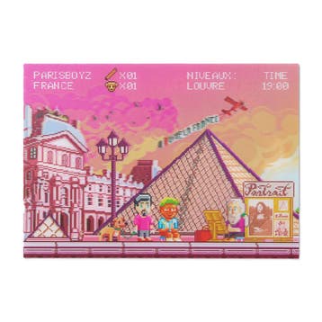 A6 lenticular postcard 3d museum the Louvre, Ophalen of Verzenden, Gelopen