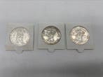 Nederland. 2 1/2 Gulden Lot de 3 pièces en argent (Zonder, Postzegels en Munten, Munten | Nederland