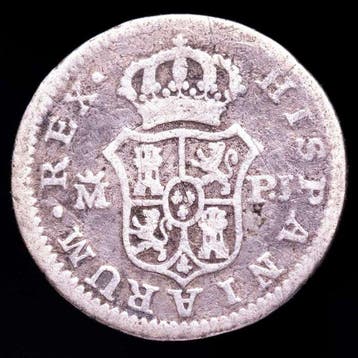 Spanje. Carlos III. 1/2 Real Ceca de Madrid, 1778. Ensayador