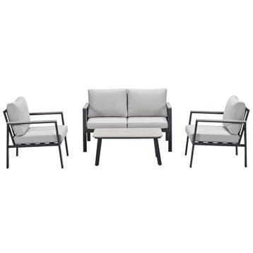Garden Impressions Solea loungeset 4-delig - donker grijs, Verzenden, Nieuw