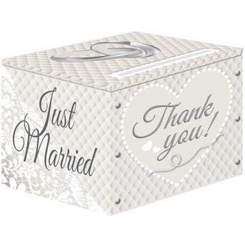Enveloppendoos Bruiloft Just Married, Hobby en Vrije tijd, Feestartikelen, Ophalen of Verzenden, Nieuw