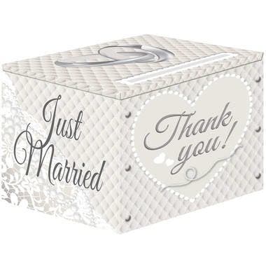 Enveloppendoos Bruiloft Just Married, Hobby en Vrije tijd, Feestartikelen, Nieuw, Ophalen of Verzenden