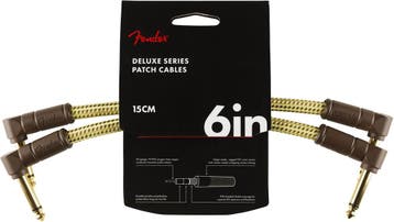 Fender Deluxe patch kabel 15cm tweed (2 stuks), Verzenden, Nieuw