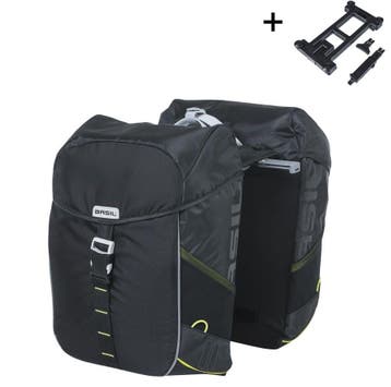 Dubbele Fietstas Basil Miles Double Bag MIK 34 Liter - Zwart, Verzenden, Nieuw