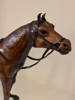 Hand Made - Speelgoed - Large Leather Covered Wooden Horse -