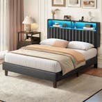 Bedframe met lattenbodem - 90x200 cm - Metaal - Zwart - Rola, Huis en Inrichting, Slaapkamer | Bedden, Verzenden, Zo goed als nieuw