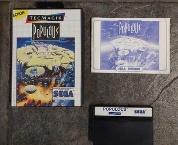 Populous (Sega master system tweedehands game), Ophalen of Verzenden, Zo goed als nieuw