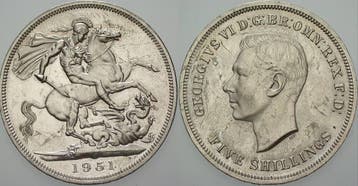 Five Shillings 1951 Großbritannien George Vi 1936-1952, Verzenden