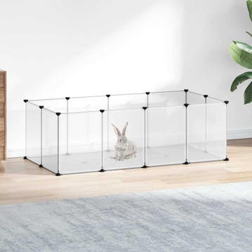vidaXL Dierenhok klein 144x74x46,5 cm polypropeen en staal, Verzenden, Nieuw