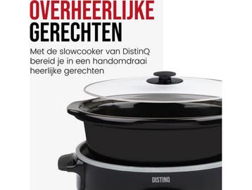 DistinQ Slowcooker 6L - Digitale Timer - Warmhoudfunctie -, Verzenden, Nieuw