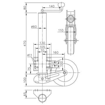 Neuswiel 60 mm automatische opklapbaar aan de dissel, Ophalen of Verzenden, Nieuw