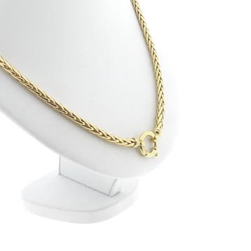 Gouden vossenstaart schakelcollier (Ketting), Ophalen of Verzenden, Gebruikt, Goud, Goud