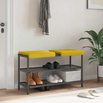 vidaXL Bankkussen 2 st fluweel Geel Diepte 35 cm, Verzenden, Nieuw, Geel