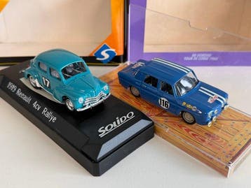 Solido + Norev 1:43 - Modelauto (2) - Renault 4cv #17 Rally, Nieuw