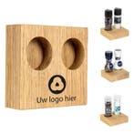 BLOC Solid - Peper en Zout Houder Eikenhout - Met Logo, Nieuw in verpakking