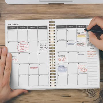 2026-2027 A5 Maandelijkse Planner Agenda met Botanische Kaft, Verzenden, Nieuw