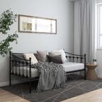 vidaXL Slaapbank metaal zwart 90x200 cm, Huis en Inrichting, Slaapkamer | Bedden, 90 cm, Eenpersoons, Verzenden, Zwart