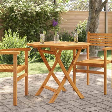 vidaXL Tuintafel inklapbaar 85x85x76 cm massief teakhout, Verzenden, Nieuw, Hout