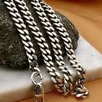 Zilveren robuuste gourmetschakel ketting, Sieraden, Tassen en Uiterlijk, Kettingen, Ophalen of Verzenden, Gebruikt, Overige kleuren
